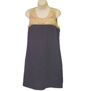 LOFT Black and Tan Sleeveless Dress